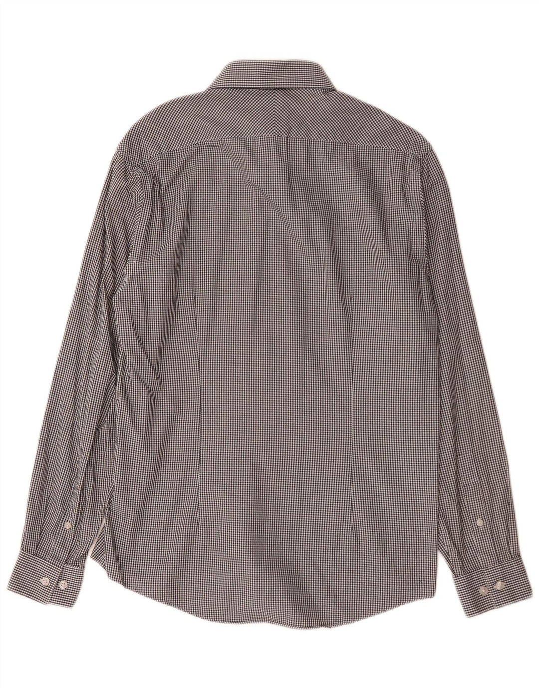 Calvin Klein Herren Slim Fit Hemd Größe 39 15 1/2 Mittelgraues Hahnentrittmuster