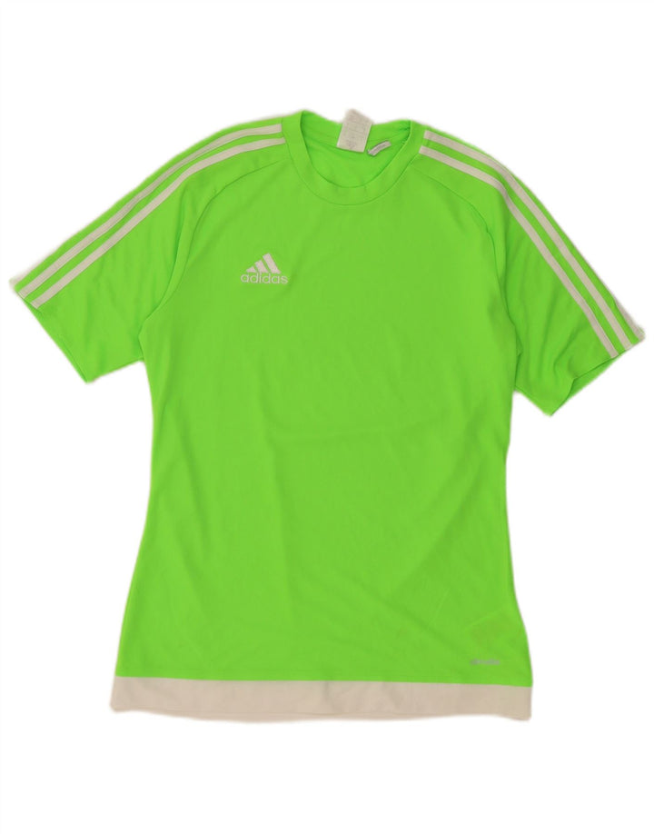 Adidas Herren Climalite T-Shirt Top Small Grün Colourblock Polyester