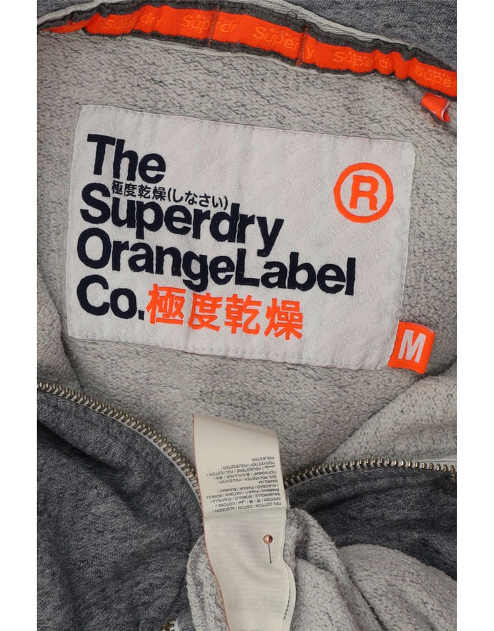 Superdry Herren-Kapuzenpullover mit Reißverschluss, mittelblau gefleckte Baumwolle