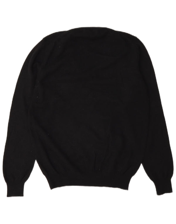Gant Damen-Pullover mit V-Ausschnitt, UK 14, Größe L, schwarze Wolle