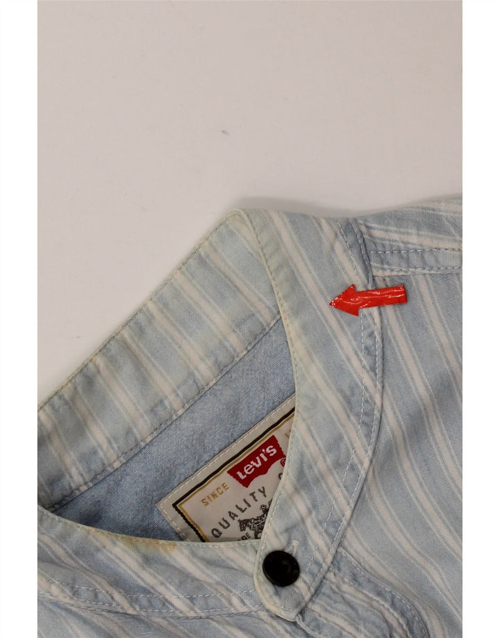 Levi's Herren-Kurzarmhemd, groß, blau gestreift, Baumwolle