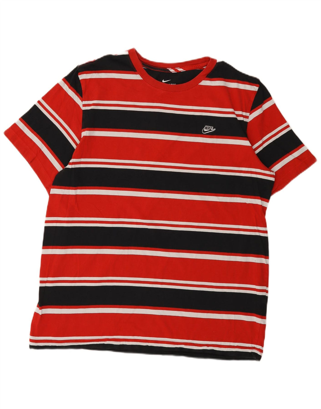 Nike Herren T-Shirt Top XL rot gestreift aus Baumwolle