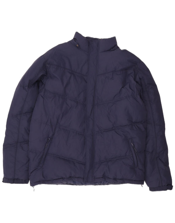 Fila Herren Wattierte Jacke UK 44 2XL Marineblau Polyester