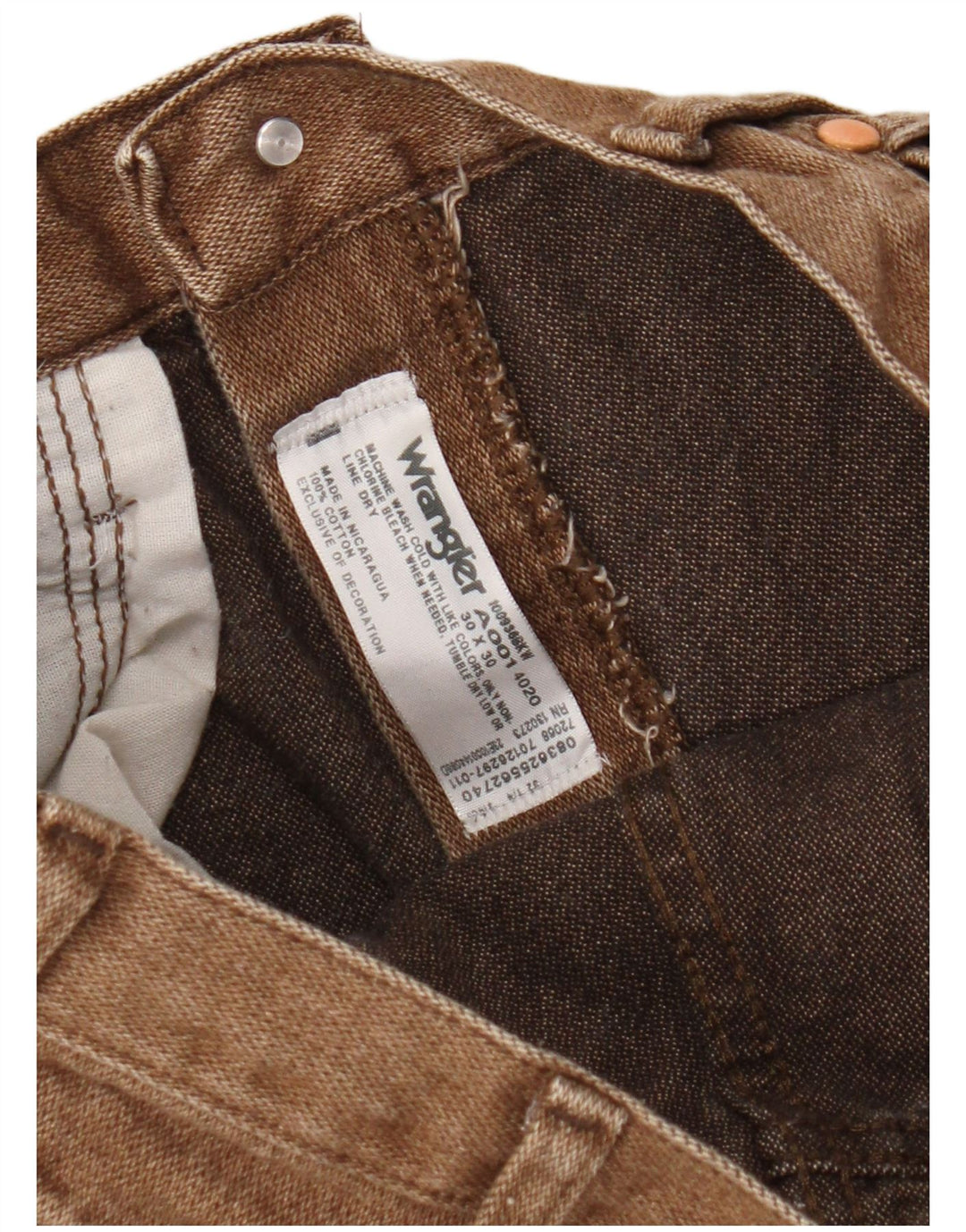 Wrangler Damen Straight Jeans W30 L30 Braune Baumwolle