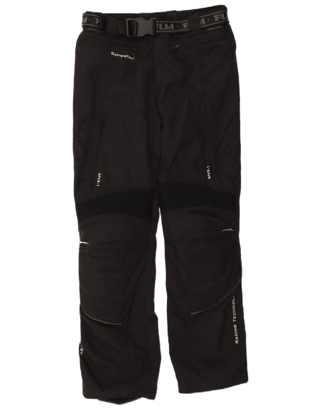 FLM Herren Graphic Moto Racer Hose IT 52 XL W38 L31 Schwarzes Polyamid