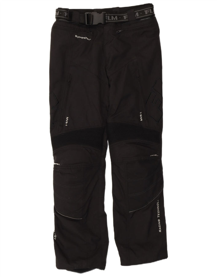 FLM Herren Graphic Moto Racer Hose IT 52 XL W38 L31 Schwarzes Polyamid