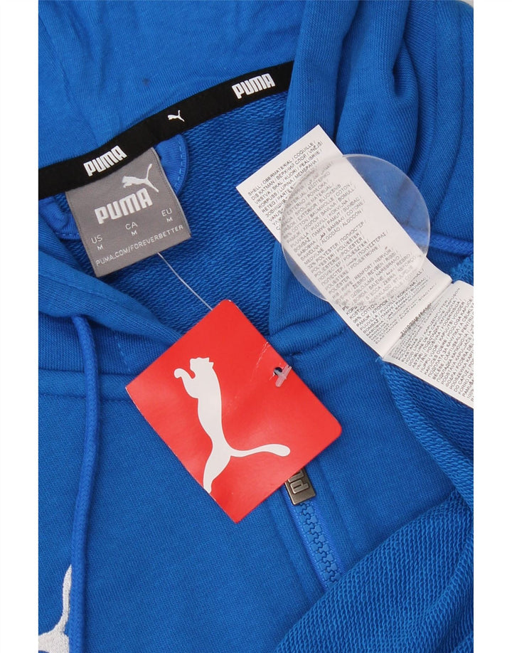 Puma Herren-Kapuzenpullover mit Reißverschluss, mittelblaue Baumwolle