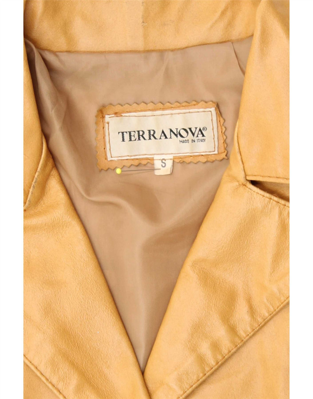 Terranova Damen Ledermantel UK 10 Small Beige Leder