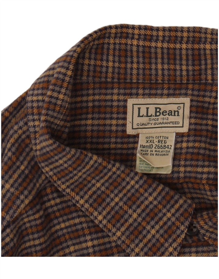 L.L.BEAN Herren-Flanellhemd 2XL, braun kariert, Baumwolle