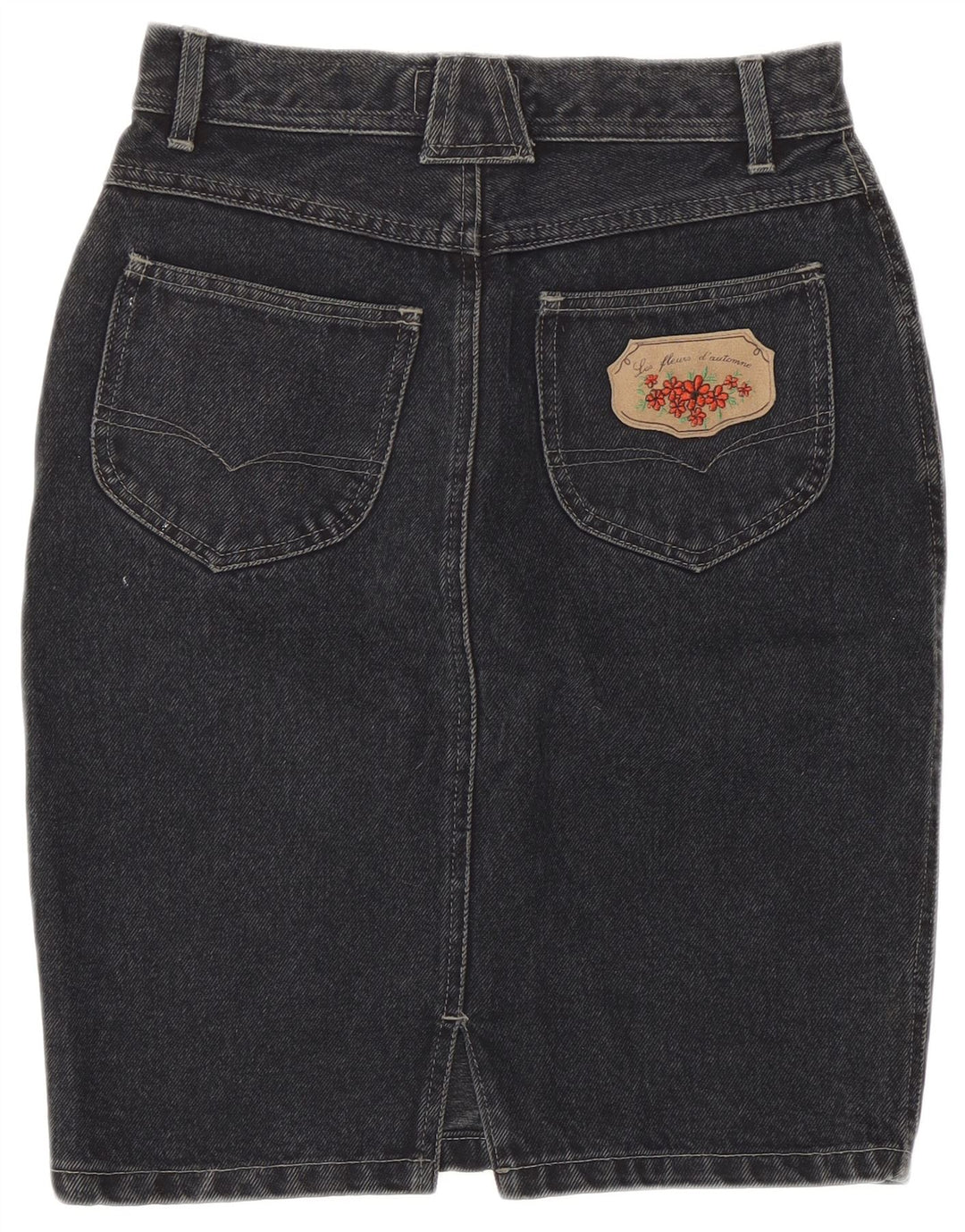 Vintage Damen Jeansrock Small W26 Grau