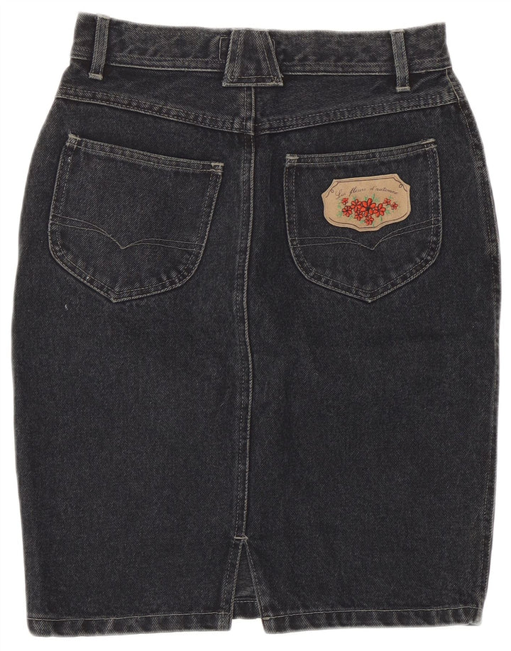 Vintage Damen Jeansrock Small W26 Grau