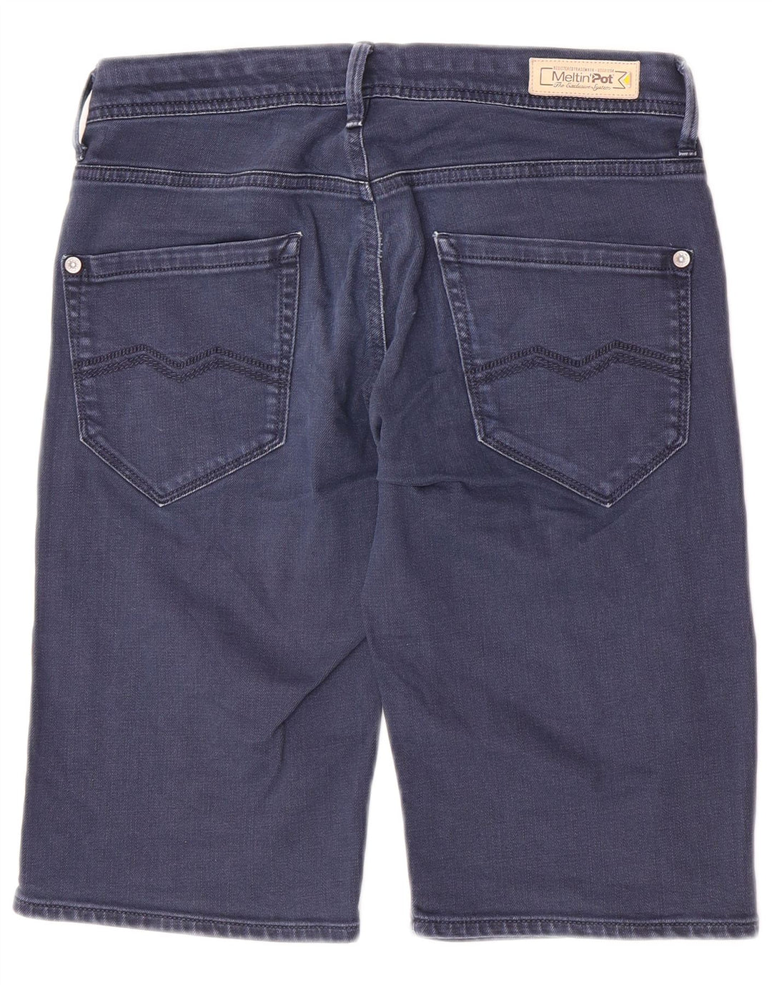 Meltin' Pot Herren-Jeansshorts W31, mittelmarineblaue Baumwolle