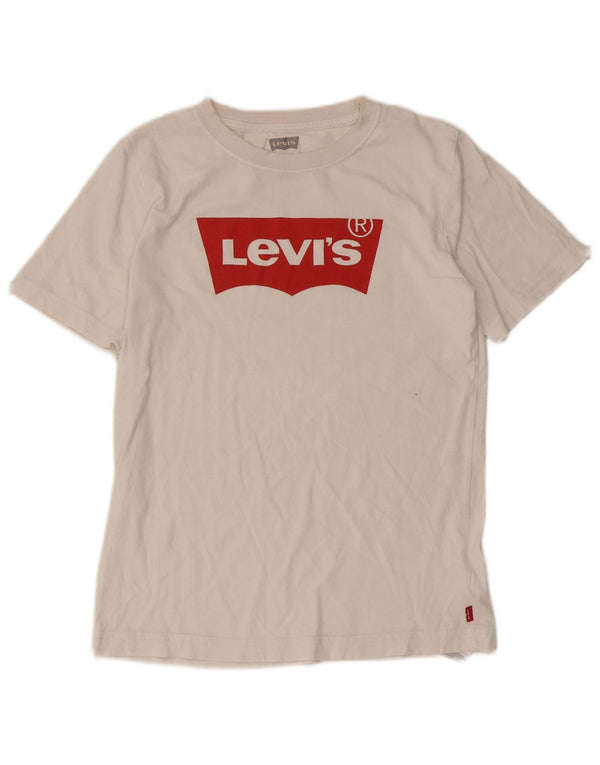 LEVI'S Mädchen-T-Shirt mit Grafik, 13–14 Jahre, weiße Baumwolle
