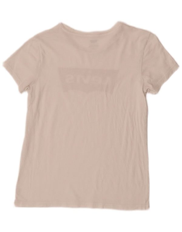 Levi's Damen Grafik-T-Shirt-Oberteil UK 6 XS Weiß
