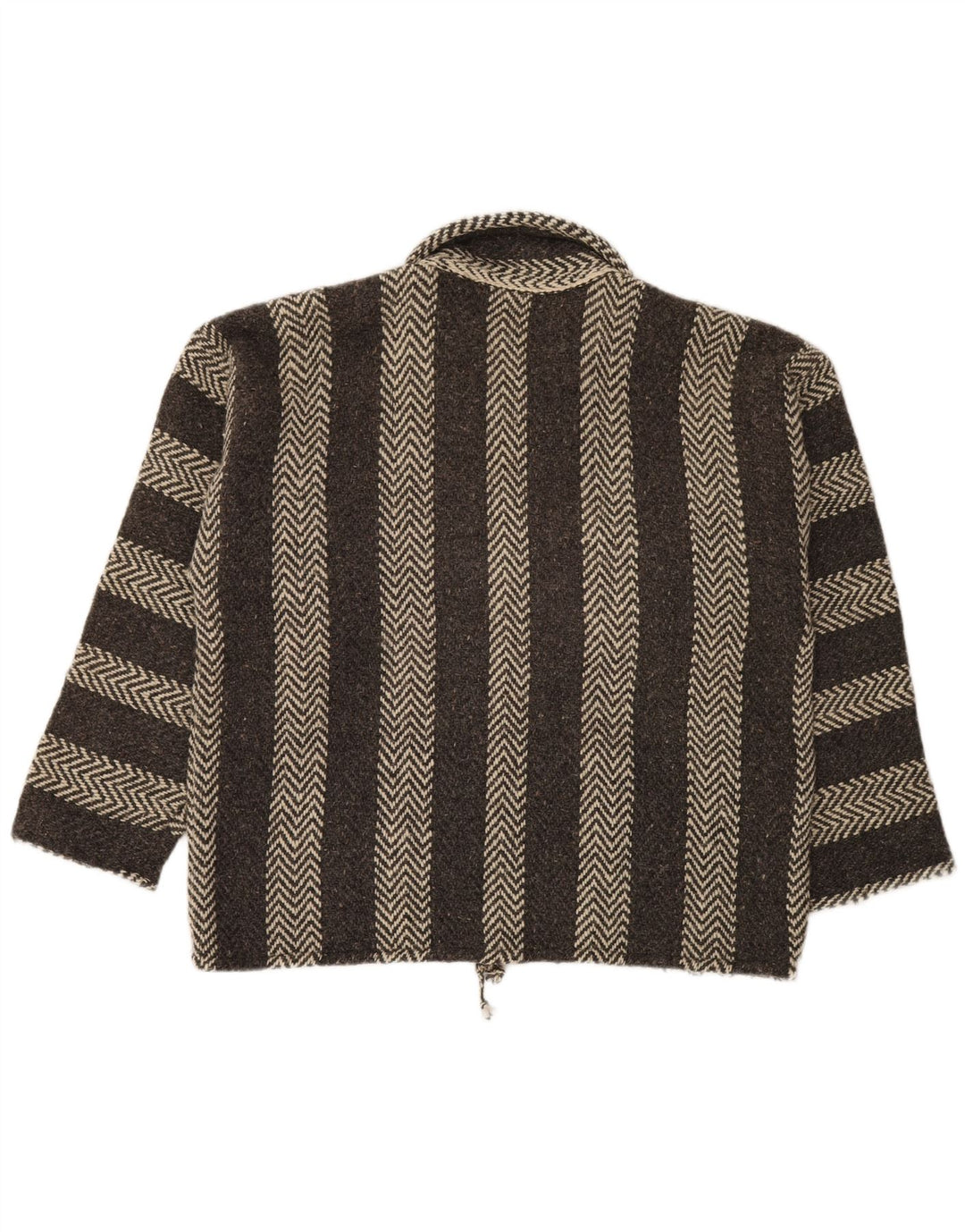 VINTAGE Herren Polo Neck Pullover Pullover XL Grau Chevron Aztec