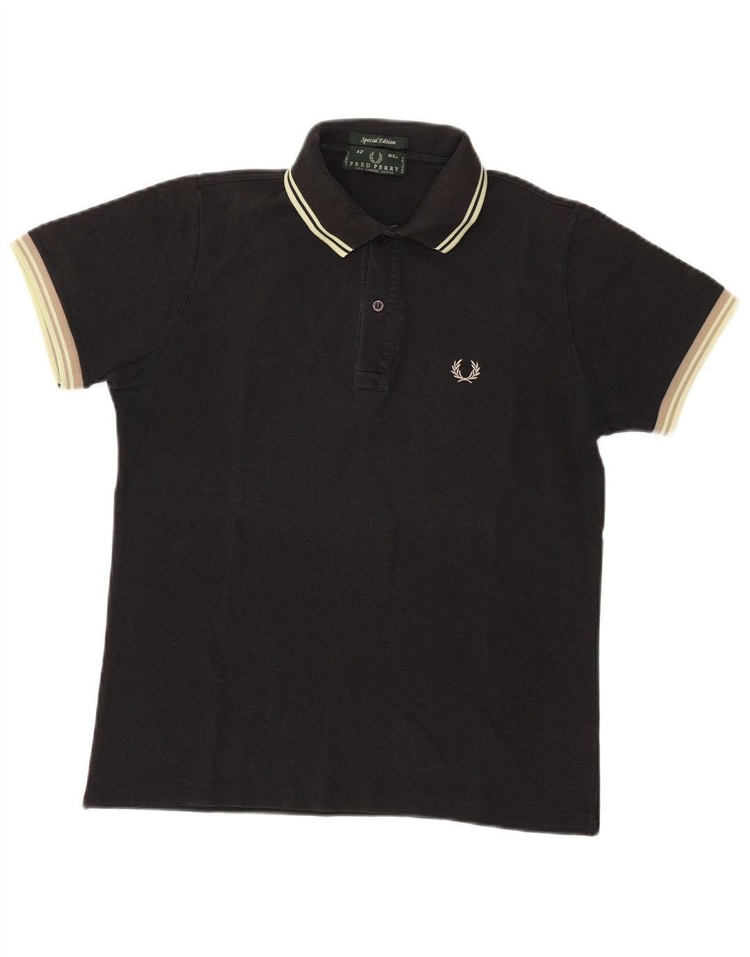 Fred Perry Herren-Poloshirt, mittelschwarz, Baumwolle