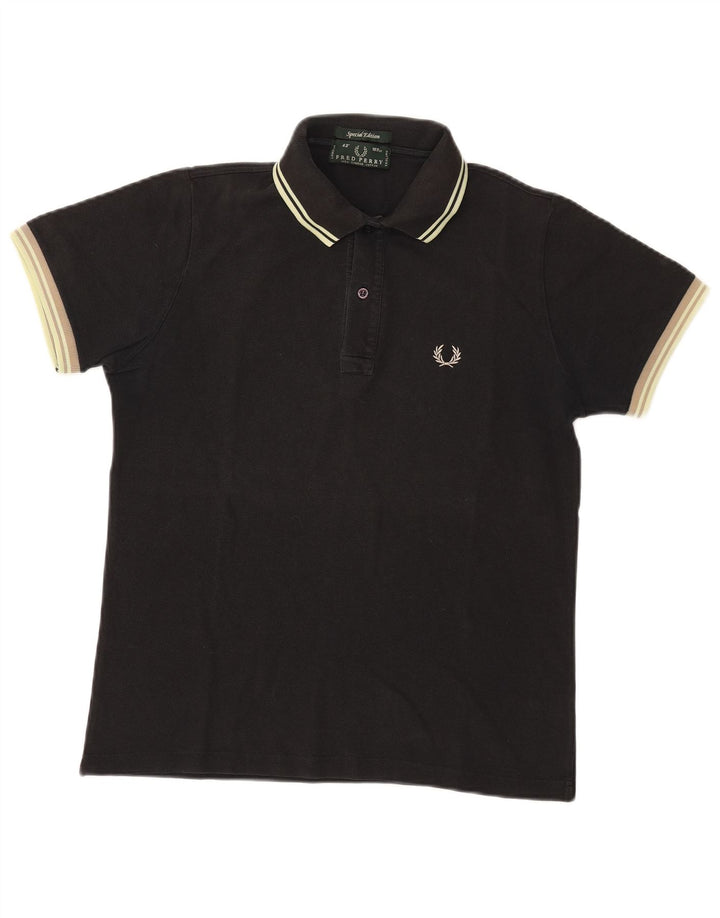 Fred Perry Herren-Poloshirt, mittelschwarz, Baumwolle