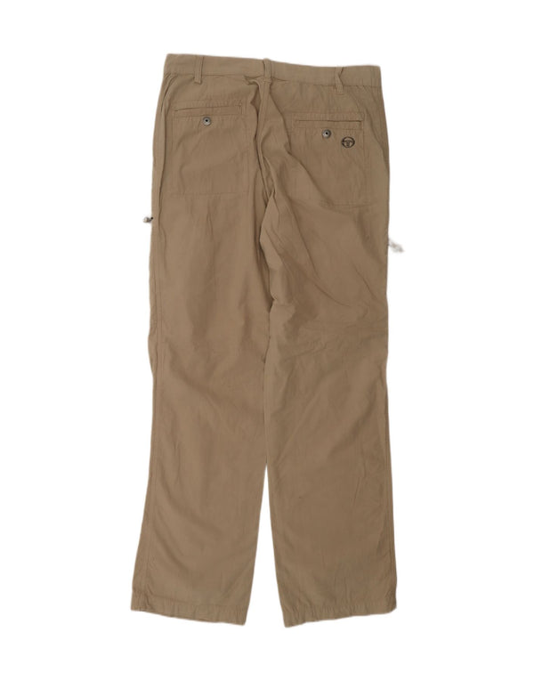 Sergio Tacchini Herren gerade Cargohose IT 52 XL W36 L34 Beige Baumwolle