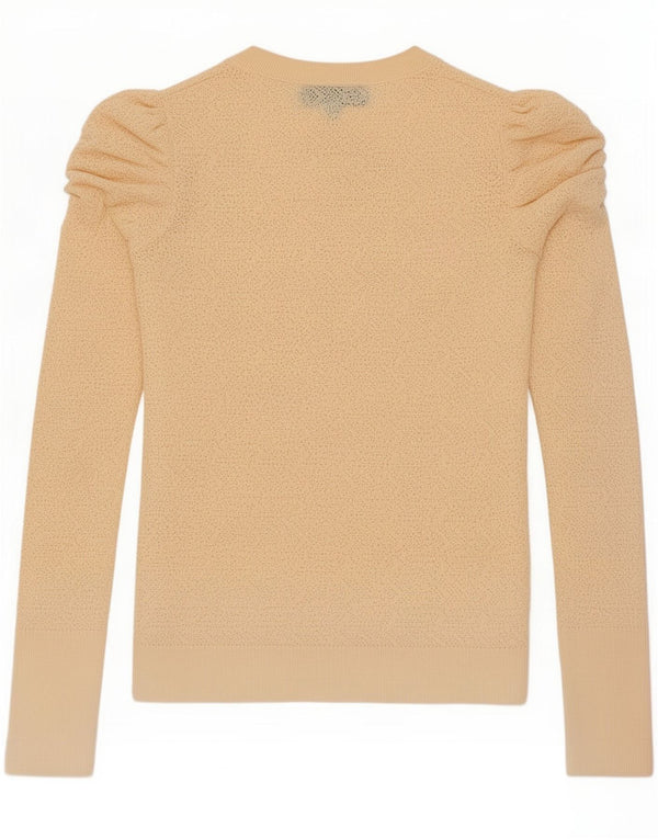 Zara Damen Top Langarm UK 12 Mittelbeige Viskose
