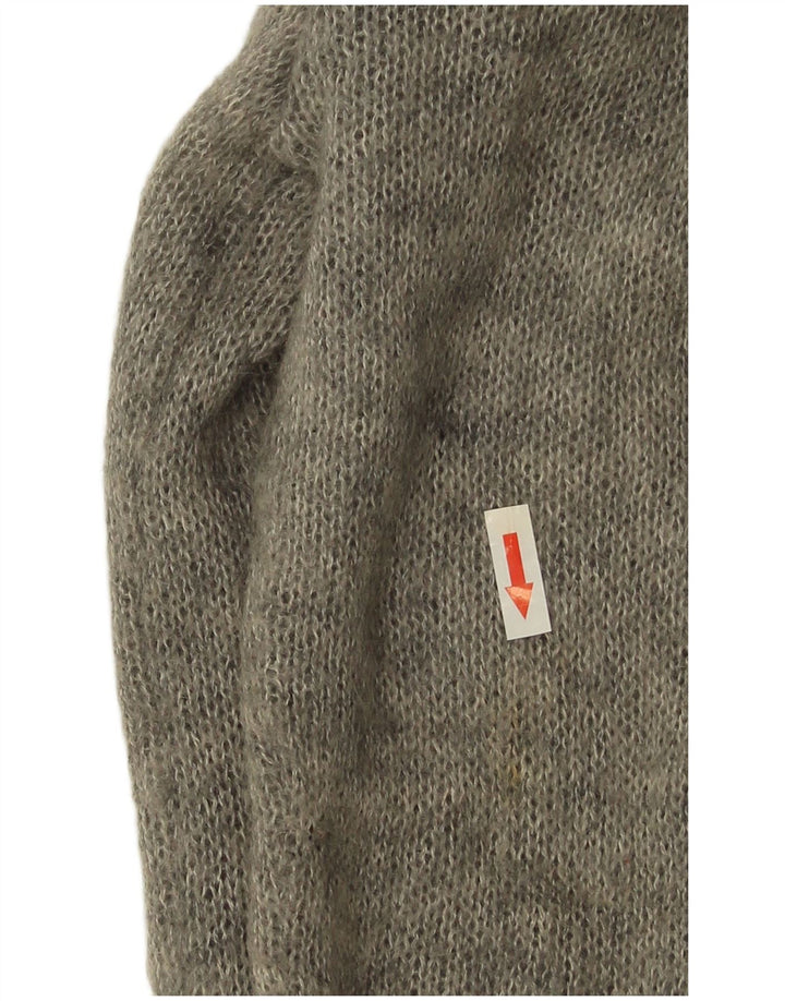 Vintage Damen Cardigan Pullover UK 14 Mittelgrau