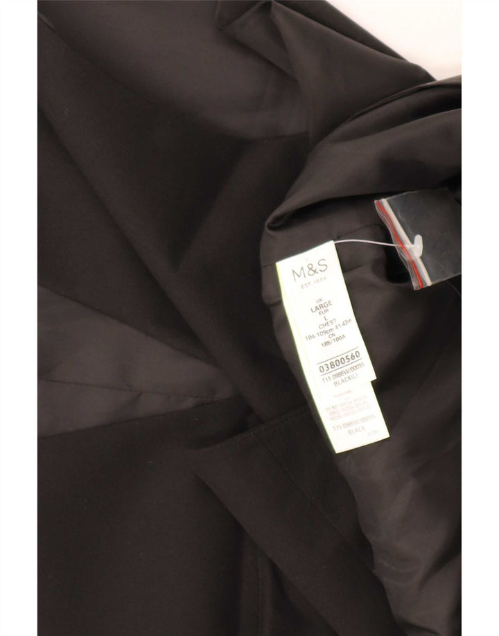 Marks & Spencer Herrenweste, groß, aus schwarzem Polyester