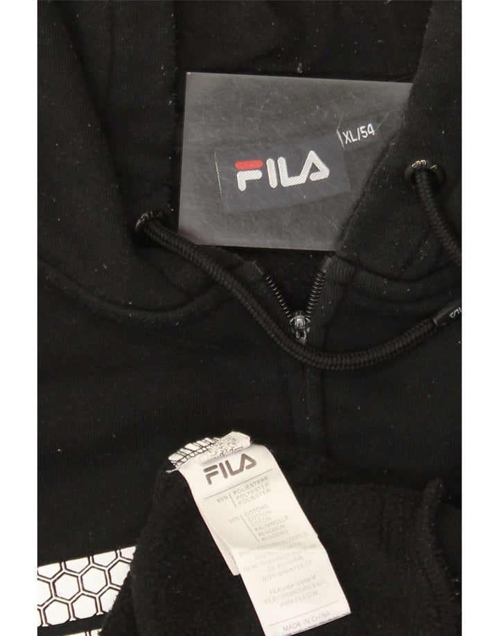 Fila Herren Graphic Zip Hoodie Pullover XL Schwarz Polyester