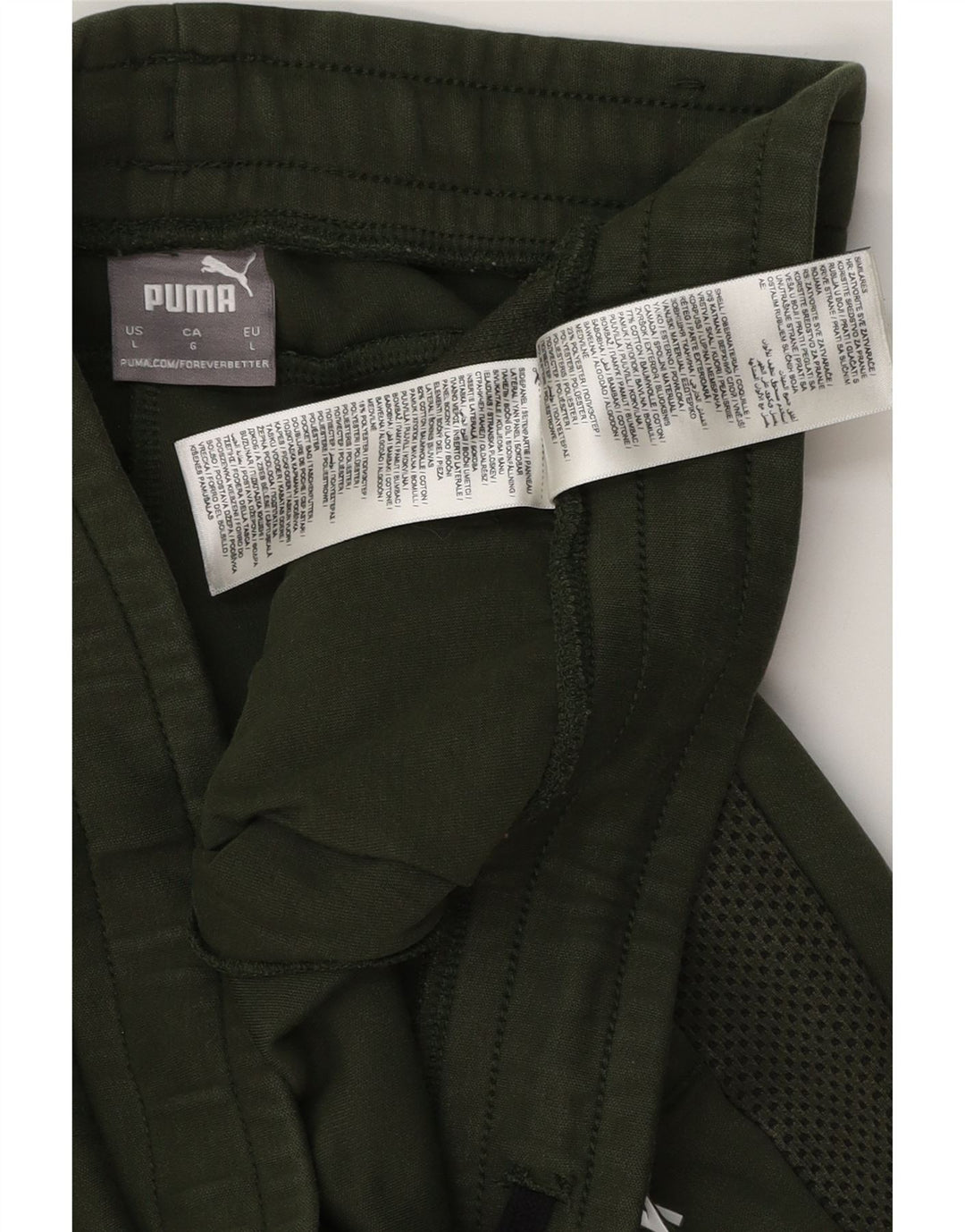 PUMA Herren-Trainingshose mit Grafik, groß, grüne Baumwolle