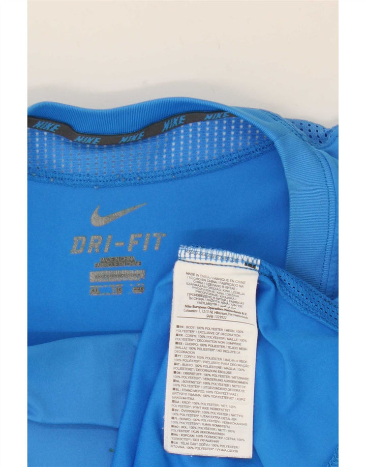 Nike Herren Dri Fit T-Shirt Top 2XL Blau Geometrisch Polyester