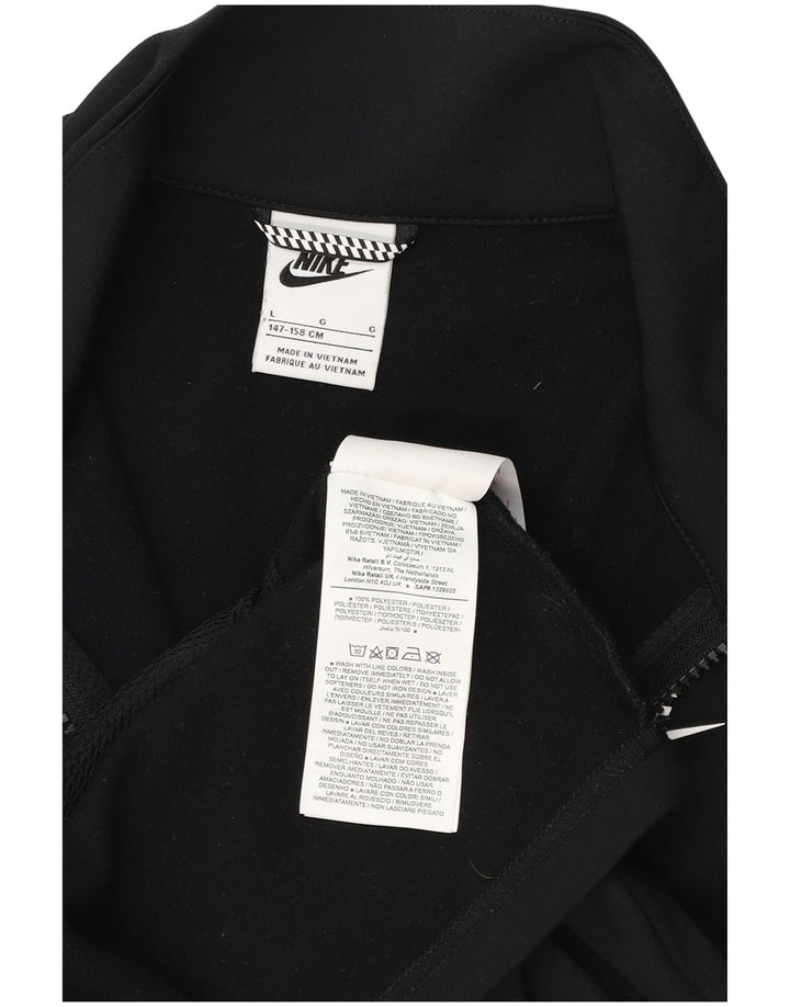 Nike Jungen-Trainingsanzugoberteil mit Grafik, 12–13 Jahre, Größe L, Schwarz, Polyester