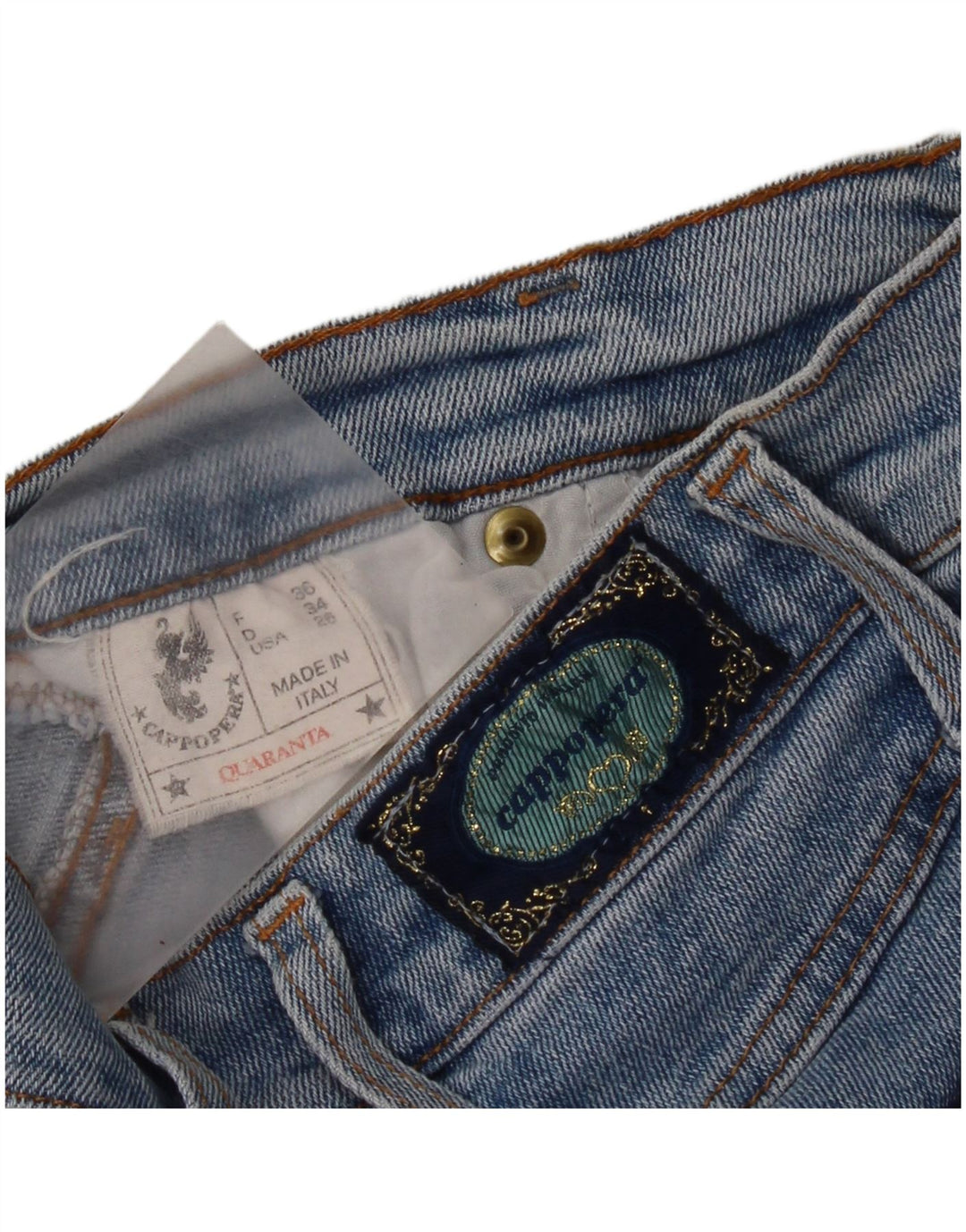 Cappopera Damen Slim Jeans W26 L25 Blaue Baumwolle