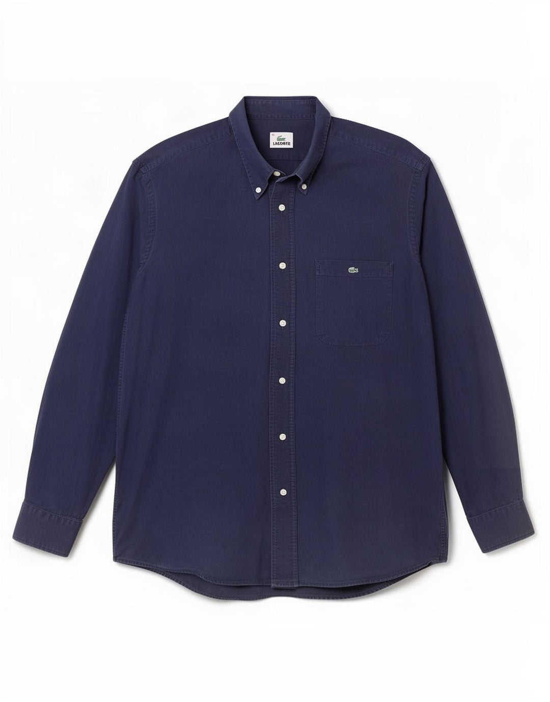 Lacoste Herrenhemd Größe 40 Mittelmarineblaue Baumwolle