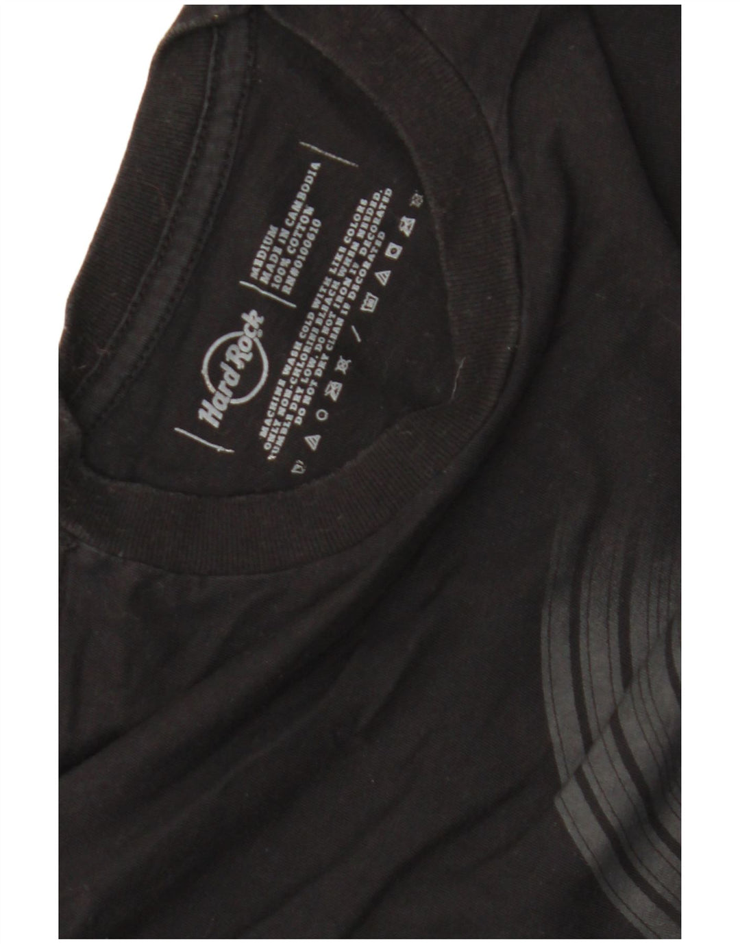 Hard Rock Cafe Herren Athens Grafik-T-Shirt aus mittelschwarzer Baumwolle