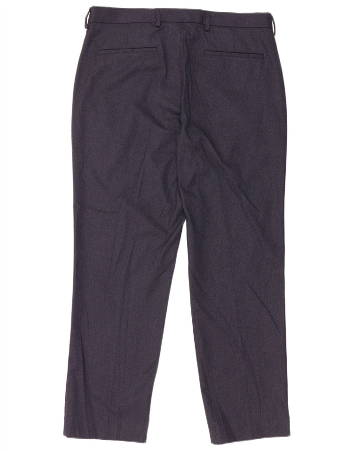 Gerade Herren-Anzughose von Marks & Spencer, W34, L29, Marineblau, Polyester