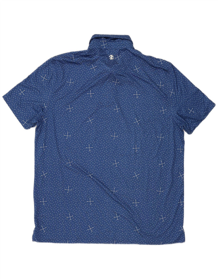 IZOD Herren-Poloshirt, großes, blau gepunktetes Polyester