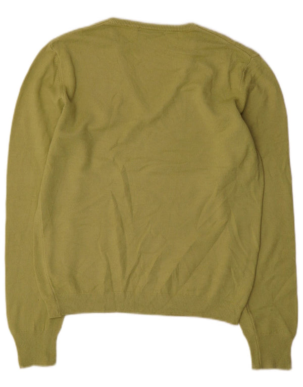 Zara Damen-Pullover mit V-Ausschnitt, UK 14, Größe L, grünes Acryl