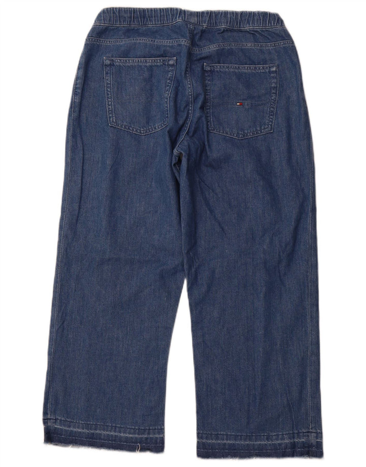 TOMMY HILFIGER Mädchen Capri-Jeans mit weitem Bein, 15–16 Jahre, W28, L23, blaue Baumwolle