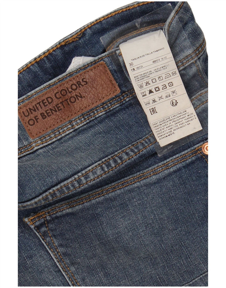 BENETTON Herren Straight Jeans W30 L23 Blaue Baumwolle