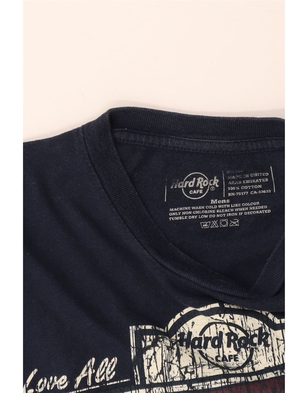 HARD ROCK CAFE Herren-T-Shirt „Florence“ mit Grafik, Größe S, Marineblau, Baumwolle