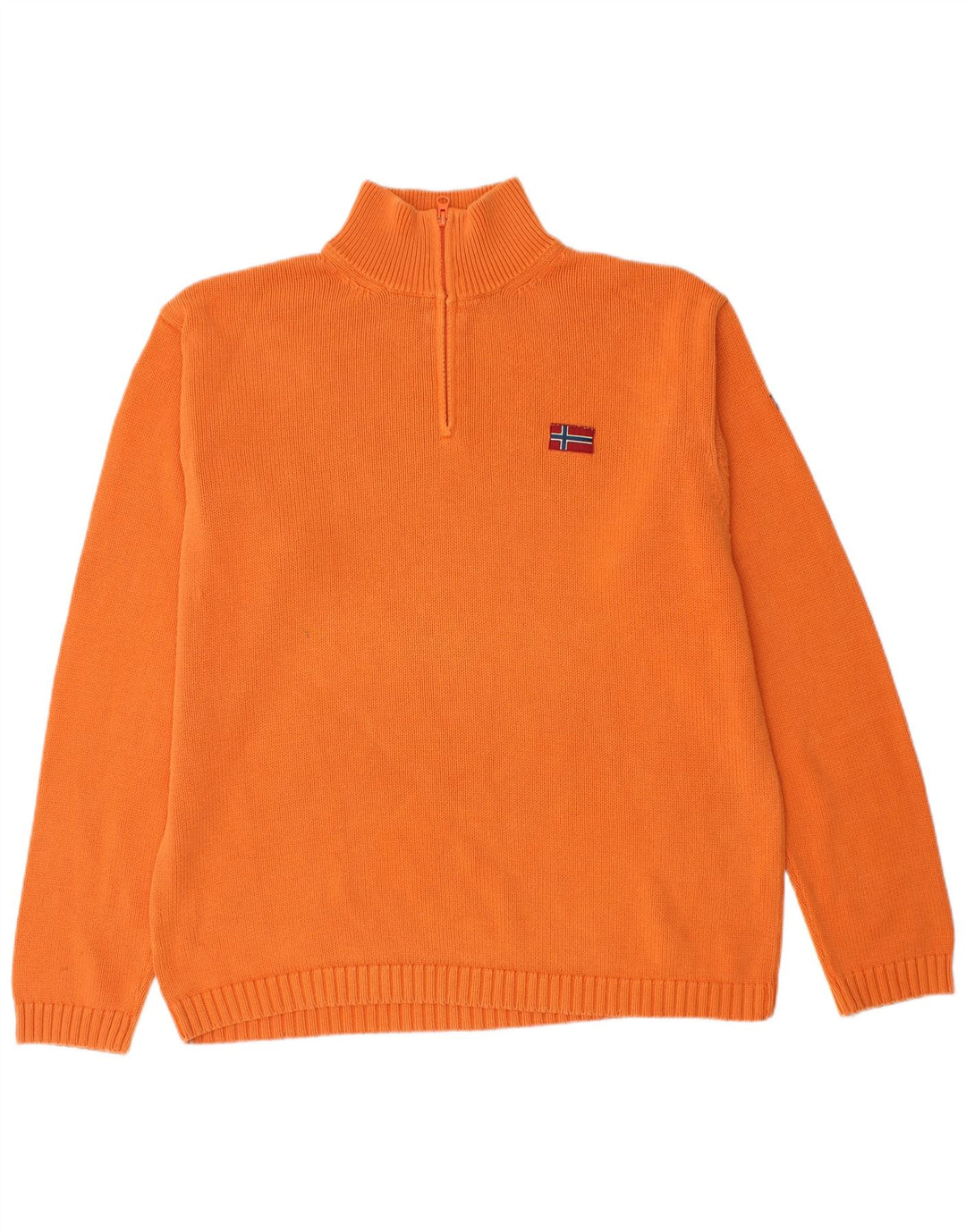 NAPAPIJRI Herren Geographic Zip Neck Pullover Pullover 2XL Orange Baumwolle