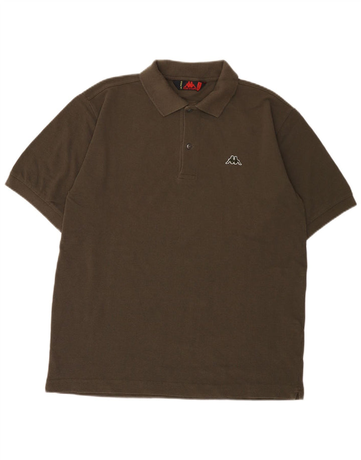 Kappa Herren-Poloshirt aus mittlerer Khaki-Baumwolle
