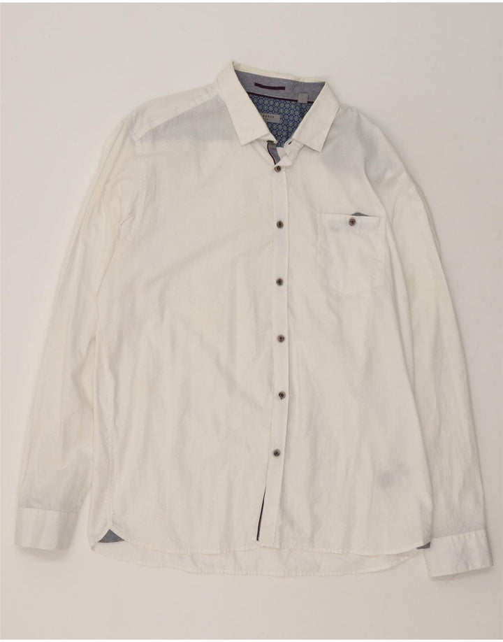 Ted Baker Herrenhemd Größe 6 2XL Weiße Baumwolle