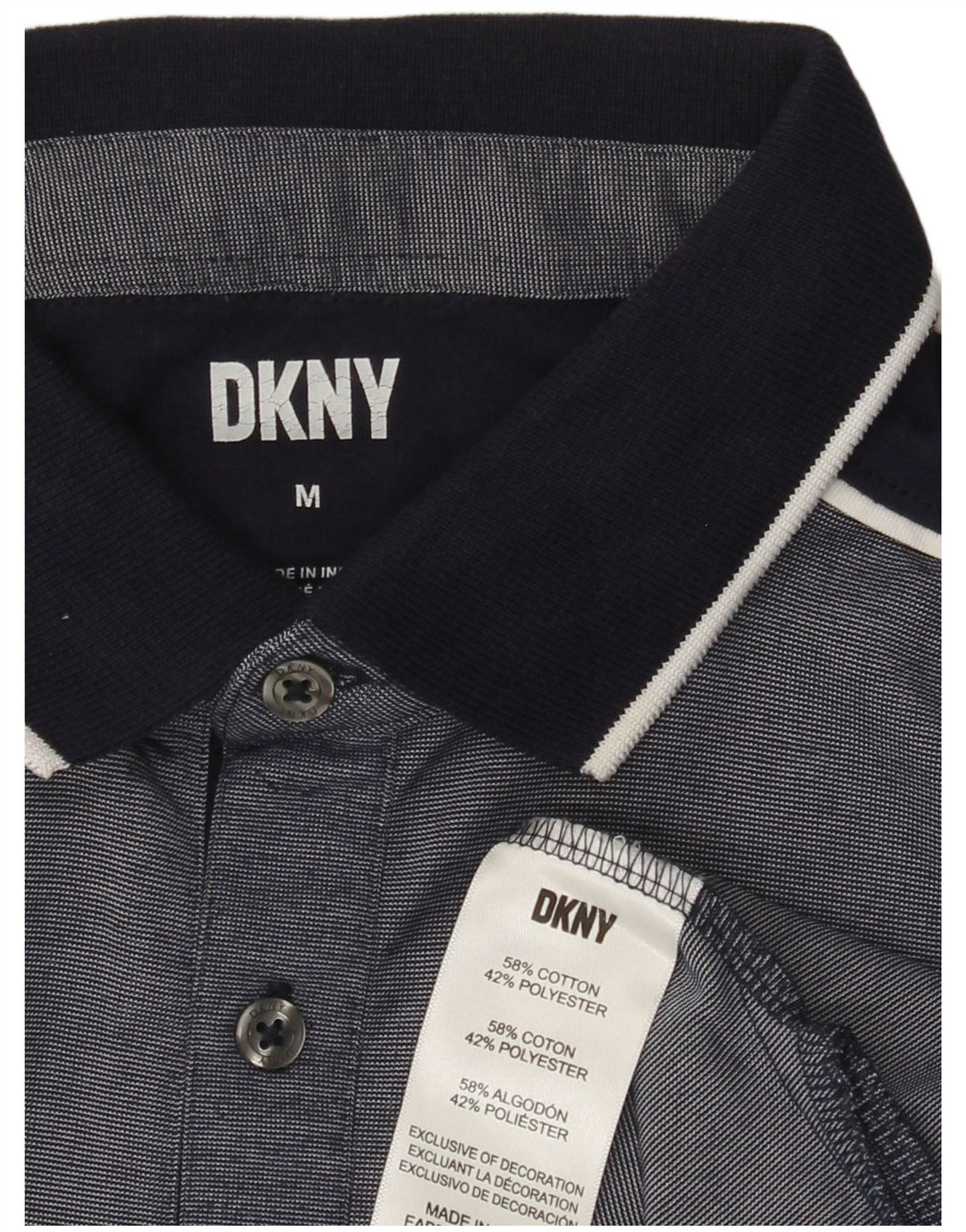 DKNY Herren-Poloshirt aus mittlerer marineblauer Baumwolle