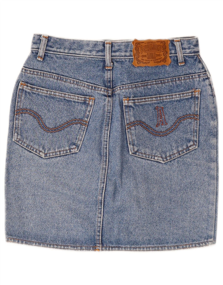 Vintage Damen Mini Jeansrock W26 Klein Blau