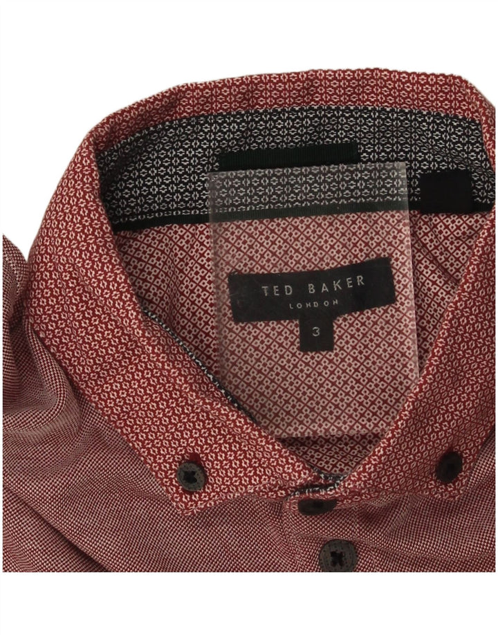 Ted Baker Herren-Poloshirt, Größe 3, Mittel, Burgunderrot, Modal