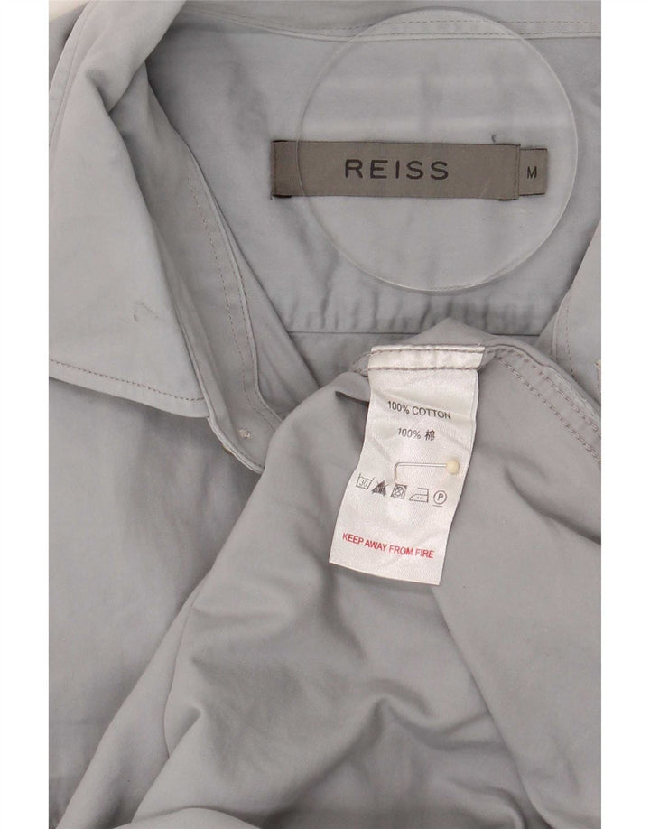Reiss Herren-Militärhemd aus mittelgrauer Baumwolle