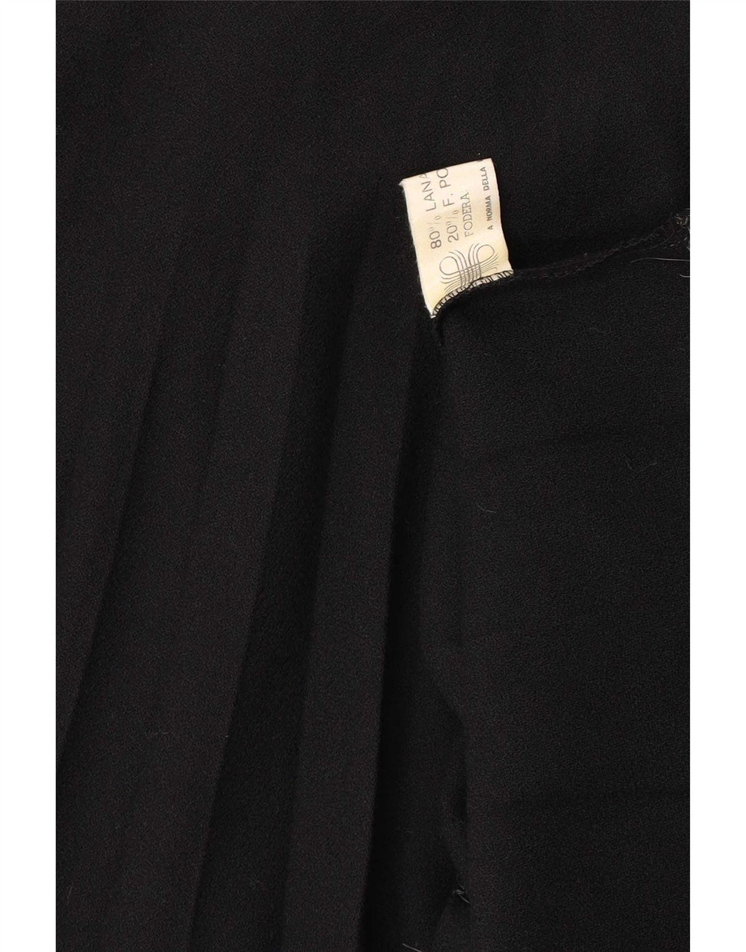 Vintage Damen Faltenrock Klein W26 Schwarze Wolle