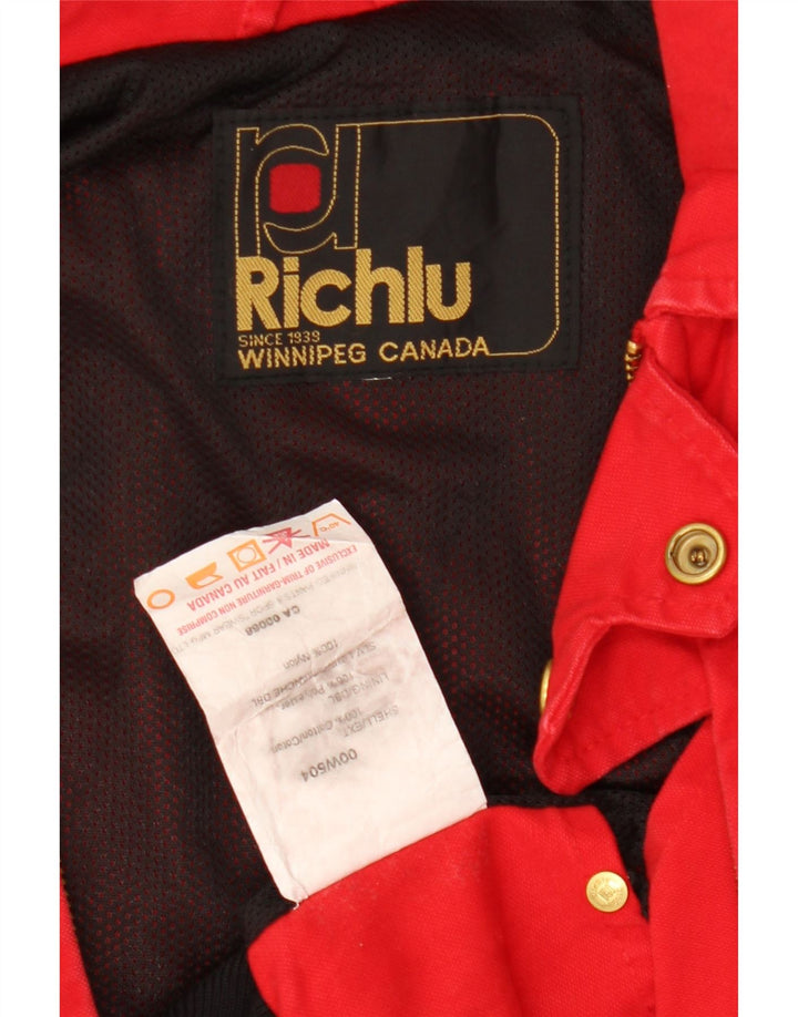 Richlu Damen Bomberjacke UK 12 Mittelrote Colourblock-Baumwolle