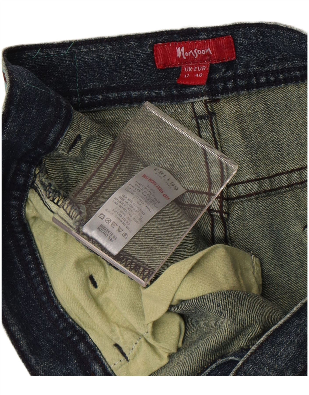 Monsoon Damen Bootcut Jeans UK 12 Medium W32 L30 Blaue Baumwolle