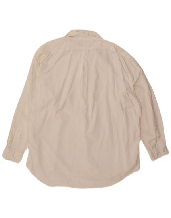 Ralph Lauren Herren-Hemd mit lockerer Passform, XL, weiße Baumwolle