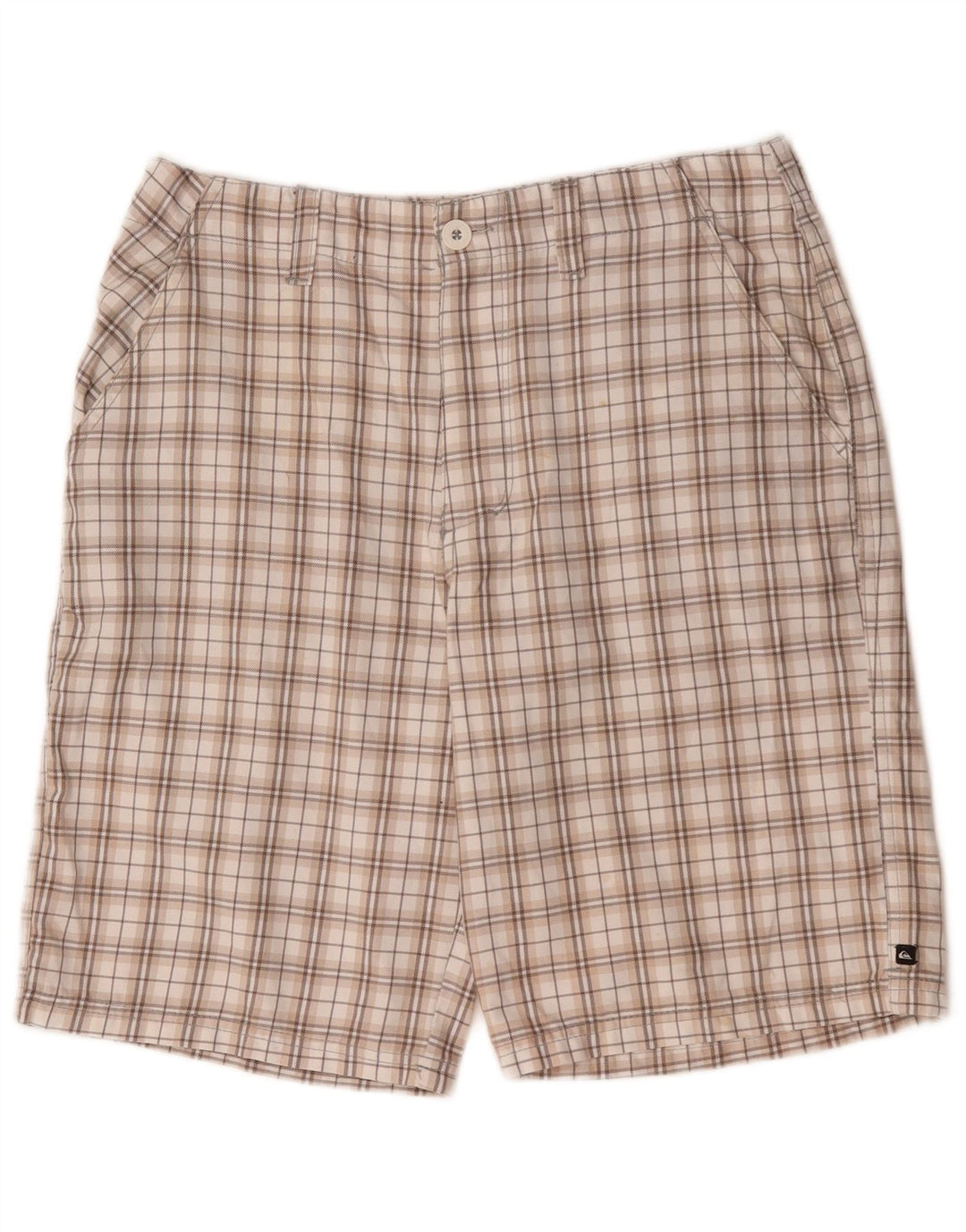 Quiksilver Herren-Chinoshorts mit Grafik, mittelgroß, W32, beige kariertes Polyester